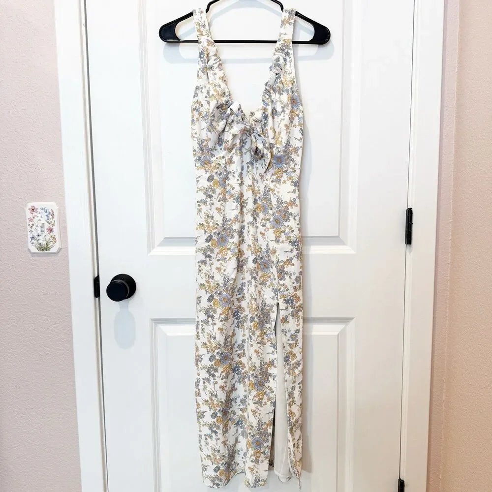 Abercrombie & Fitch Cottagecore Floral Midi Dress XS Feminine Romantic Babydoll